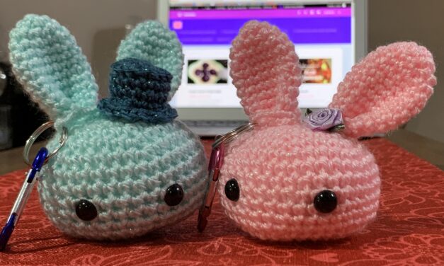 Bunny amigurumi as bunny couple key chain & Bunny security Blanket